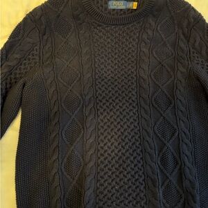 Ralph Lauren Men's Navy Cable Knit Sweater